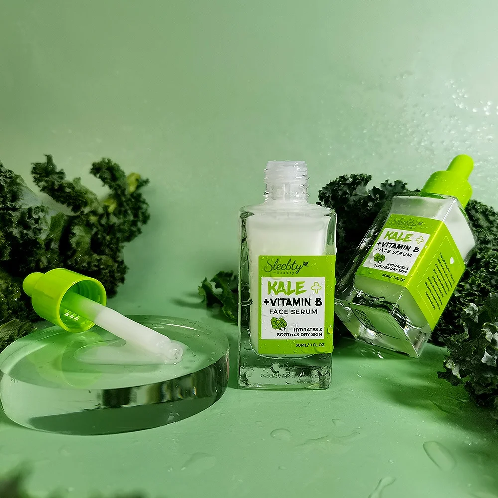 New Trends Vegan Organic Skin Care Hydrating Antioxidant Essence Kale+Vitamin B Face Serum