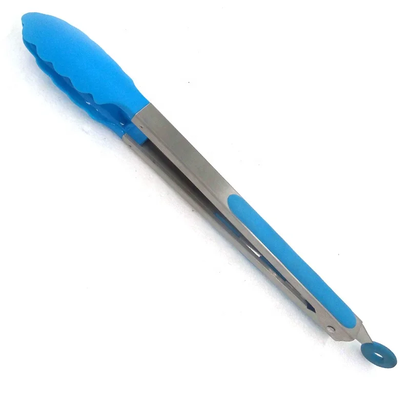 Stainless Steel food tong and Silicone Rubber Grips with High Heat-Resistant, Kitchen Utensils, Cooking Utensils