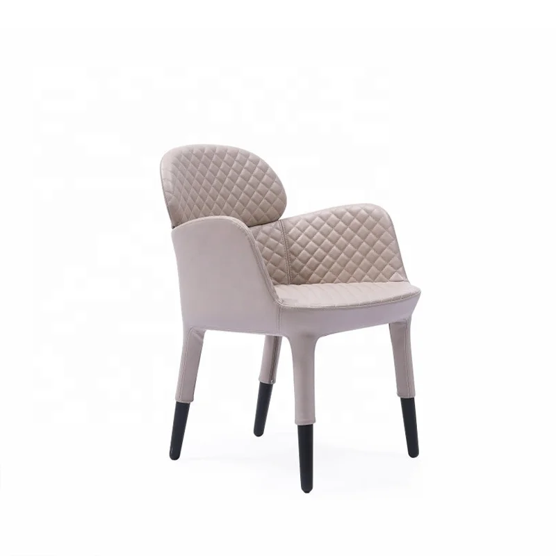 Modern Luxury Dining Room Furniture European Style PVC Leather Dining Chair With Metal Legs