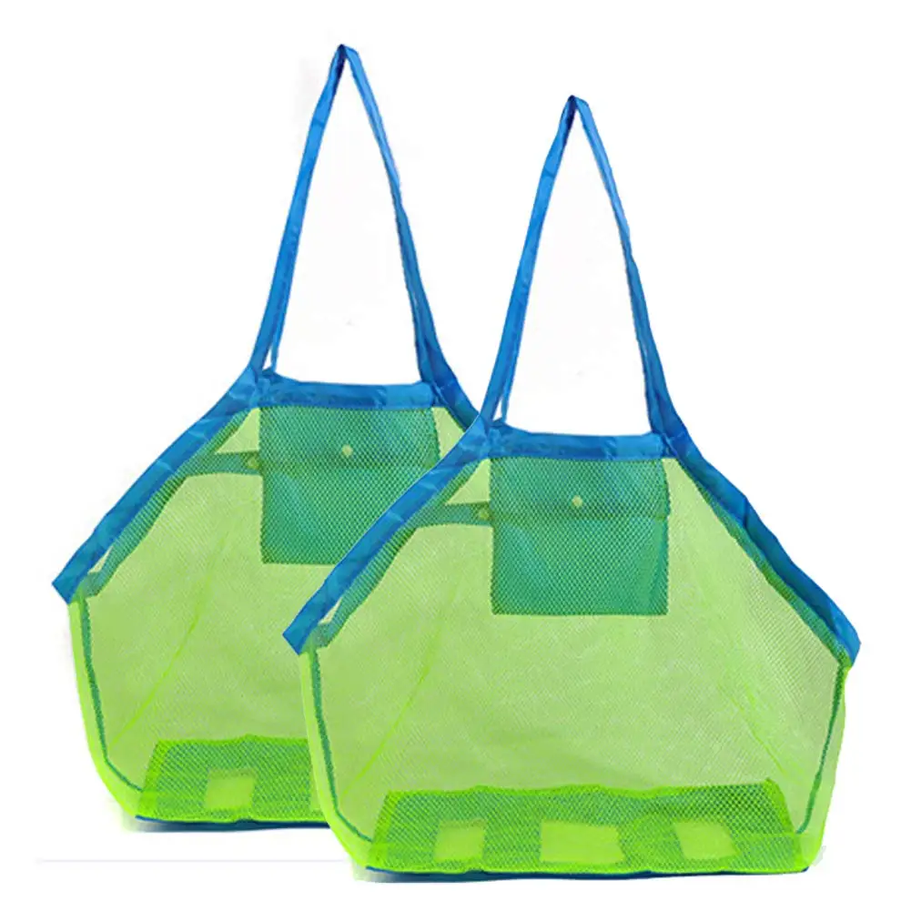2 Pack Extra Large Mesh Beach Bag Toy Organizers and Storage for Kids Room