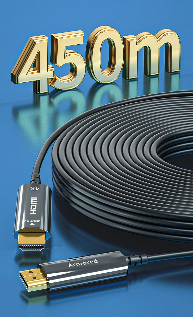 Long transmission pure fiber optic HDMI 3D 4K60Hz cable Ultra HD 2.0 HDMI Cable 30M 50M 100M 300M 450M