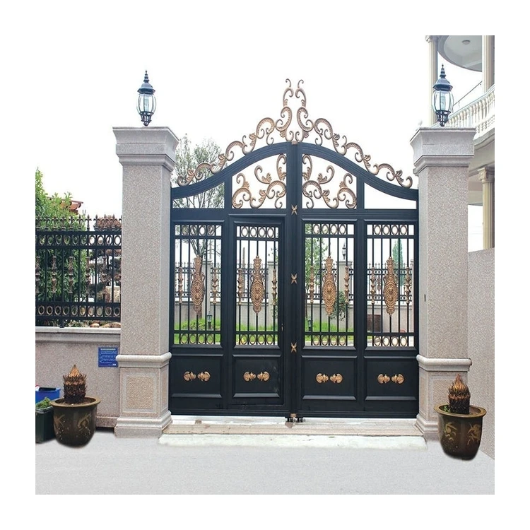 
Outdoor Villa House Decoration Wrought Iron Driveway Gate Designs 