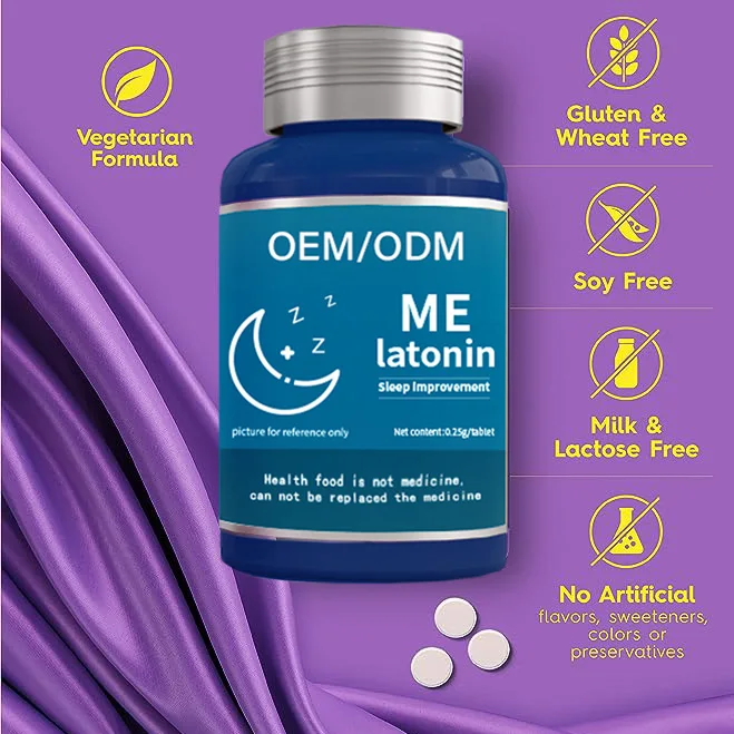 OEM Melatonin Tablets 10 mg Fast Dissolve Drug Free Sleep Aid Supplement Sleeping Pills Capsules