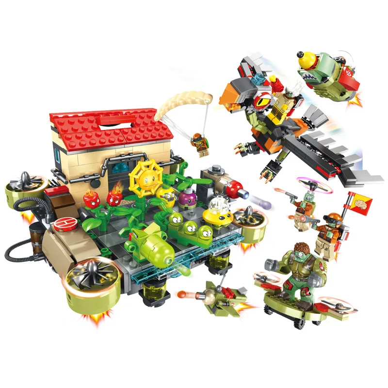926Pcs JX90090 Plants Vs Zombies The Sky City Building Kit Kids Block Toys Block Mini Figures Set