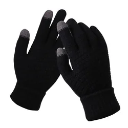 2021 Women Print knitted soft warm half finger wool winter warm  gloves