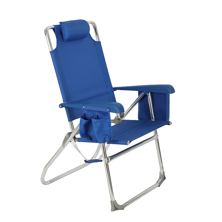 Lightweight Aluminum Beach Lounge Chair Folding with Cooler Pouch