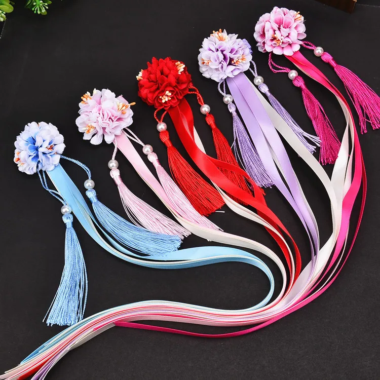  Китайская заколка для волос Hanfu косплея заколки с цветами и кисточками женские модные индивидуальные