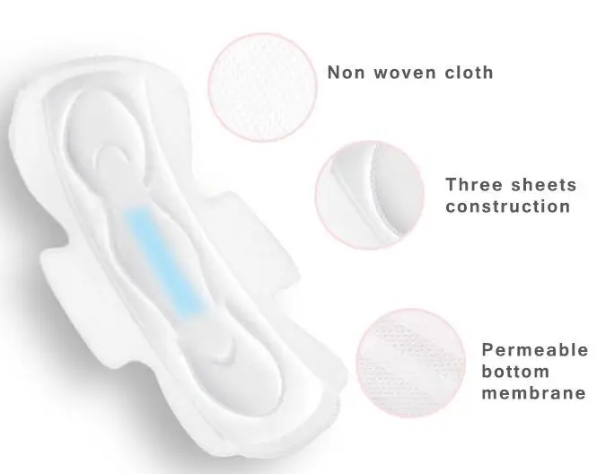 Maxi Super Large Overnight Absorption Eco friendly Sanitary Napkin with Wing