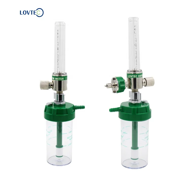 Lovtec low price short delivery time Medical flow meter Oxigen gas connector with Medical oxygen humidification bottle