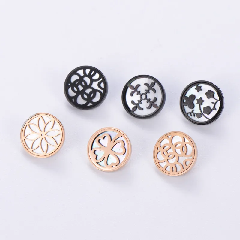 Luxury Stainless Steel Hollow Engraved Blazer Button High Quality Shell Pants Shirts Fabric Rivet Buttons