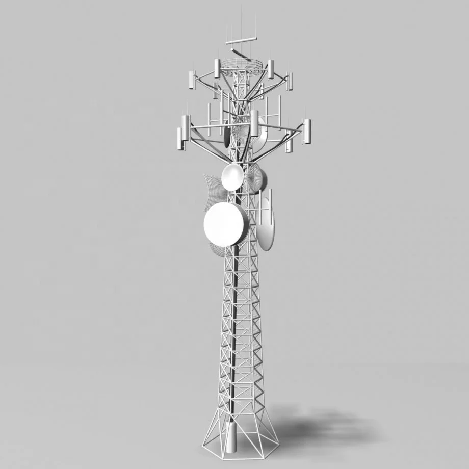 120-165kg/h Wind Speed Angle Steel Telecom Antenna Tower for GSM and 5G Stations