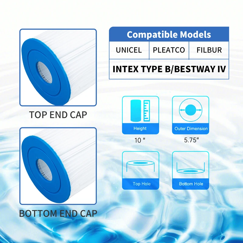 High Quality Hot Tub Filter Accessories Inflatable Swimming Pool Filter Cartridge Compatible INTEX Pool Filter