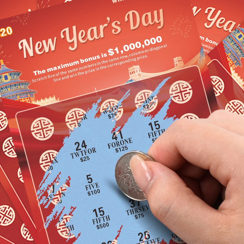 2025 New Year lotto Awards scratch off card Free Design digital printing sample scratch win lottery scratch tickets