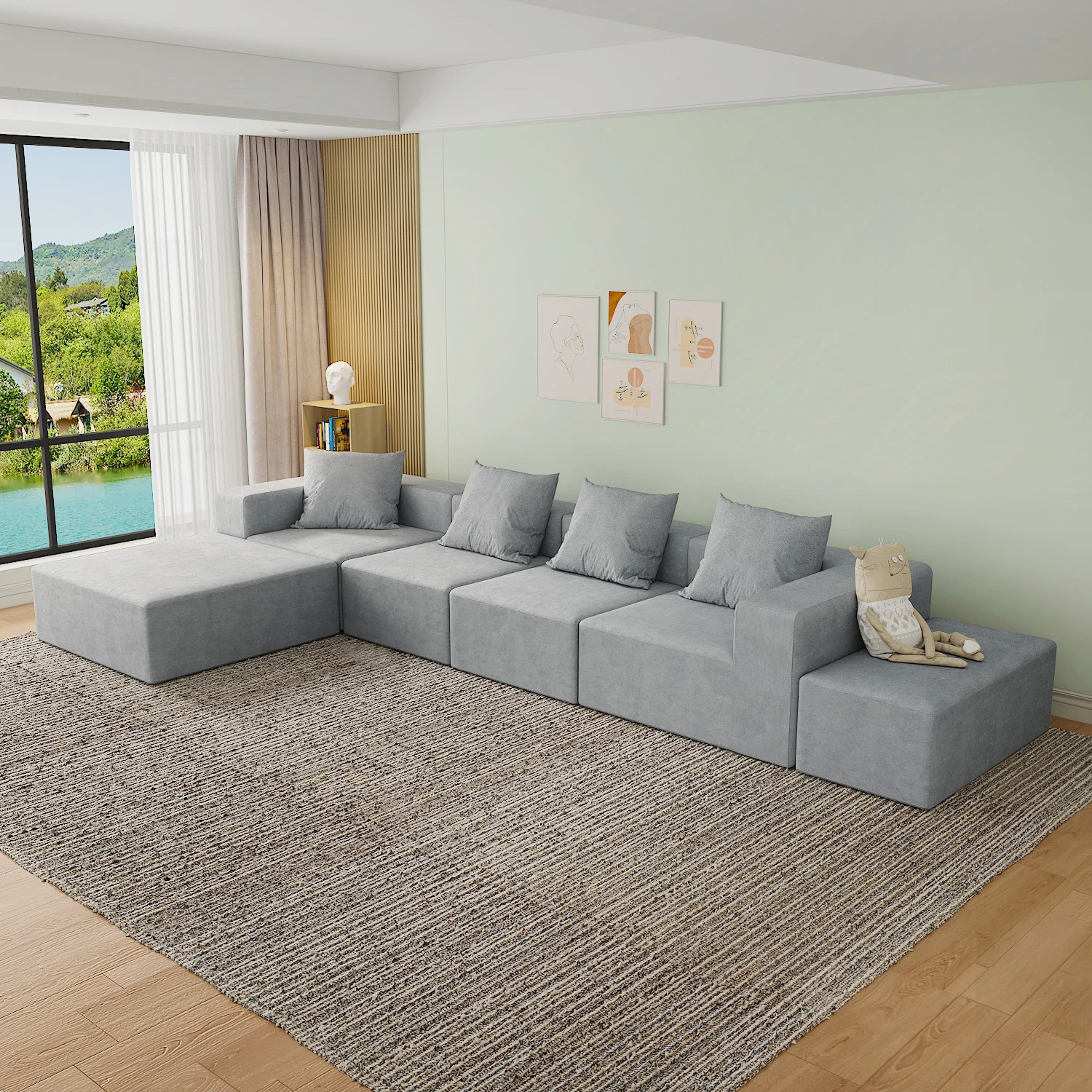 Multi-function L Shape Sofa Set Combined vacuum compression Furniture Sofa Bed Comfortable Couch Modern Sofas For Living Room