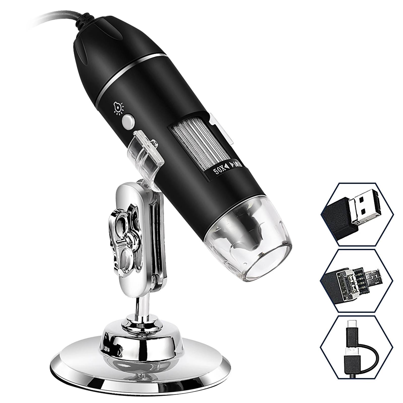 Guaranteed quality ABS material black USB three-in-one electron microscope