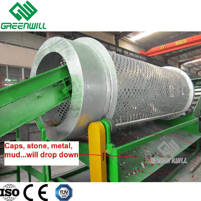 Waste PP PE PET Plastic bottle washing recycling machine for Polyester staple fiber