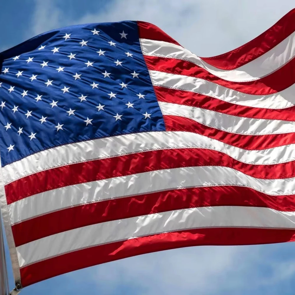 Американский флаг 3x5 футов наружные сверхмощные нейлоновые флаги США с вышитыми звездами и нашитыми полосами из латуни