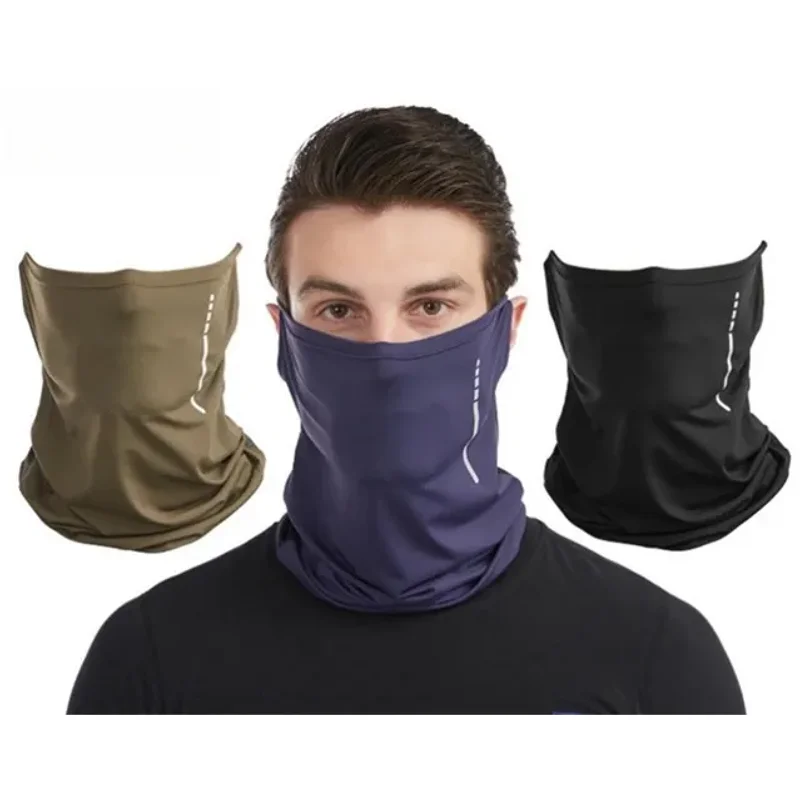 Wholesale Cooling Sun Protection Ice Silk Breathable Face Mesh Mask Washable Cycling Sports with Visor Caps