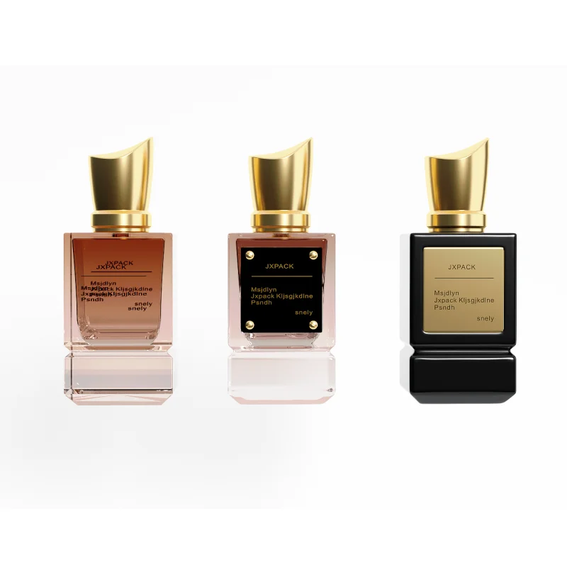 custom design luxury square type empty perfume glass sprayer bottle with pump 50ml