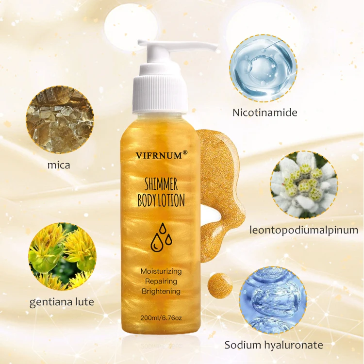 skincare sodium hyaluronate soothing and moisturizing body lotion 200ml mica shimmer body lotion