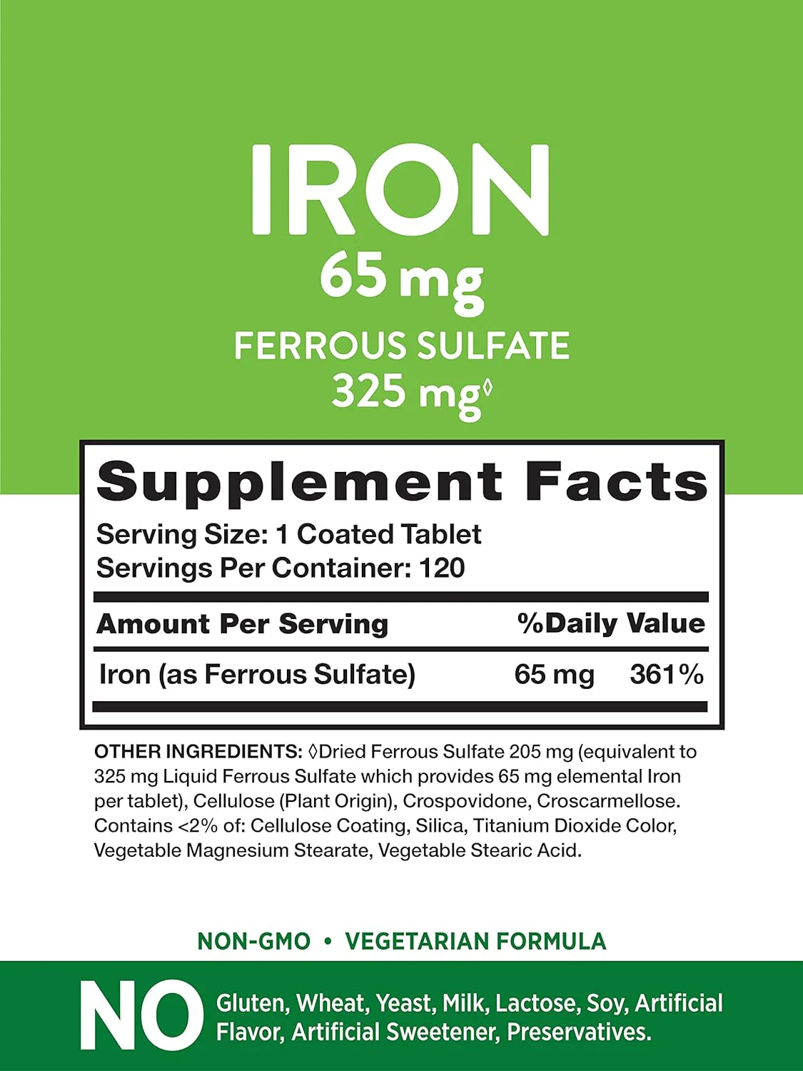 Ferrous Sulfate Iron Supplement Skin Nourishing Ruddy and Healthy Iron Tablets