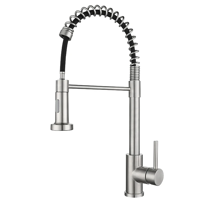 Manufacturer 304SUS Spring Kitchen Faucet 360 Rotation Single Handle contemporary spring pull down spray kitchen faucet