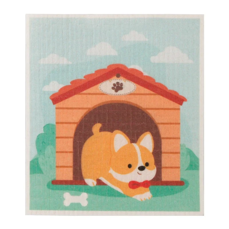 Custom Design Towel Swedish Eco-friendly Reusable Cellulose Cotton Sponge Dish Cloth Swedish Kitchen Towel Dish