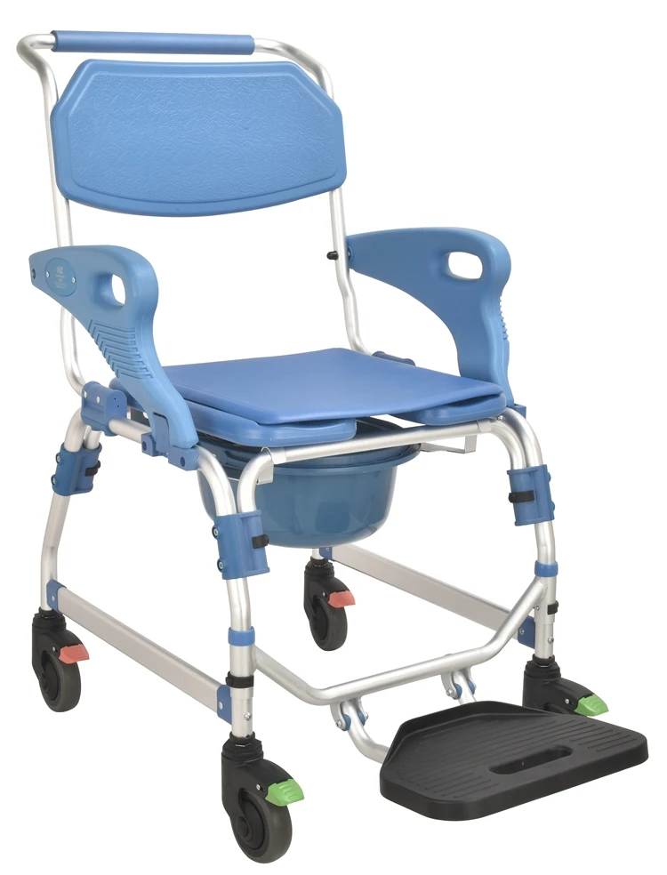 High-quality stainless steel for hospital patients and elderly with backrest portable commode chair