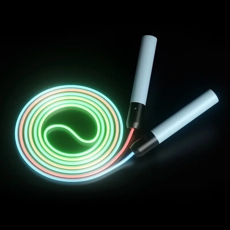 Fiber Optic Light Luminous Skipping Rope for Kids Jump Rope with LED Glowing Rope Skipping
