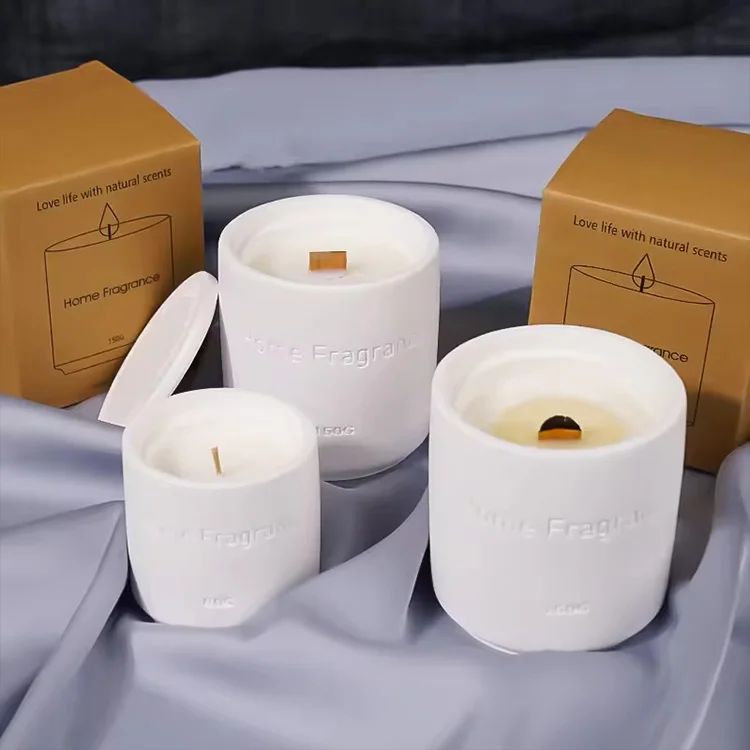 Factory direct sales customizable logo candles christmas gifts scented ceramic soy wax candle