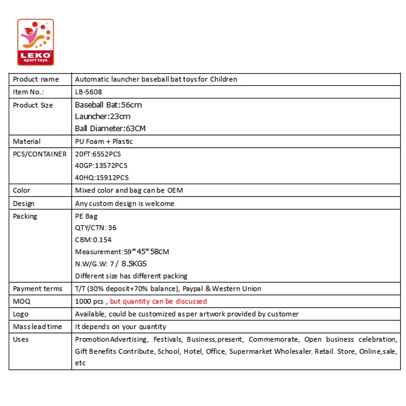 Soft pu foam balls catapult baseball set automatic launcher baseball bat toys for Children