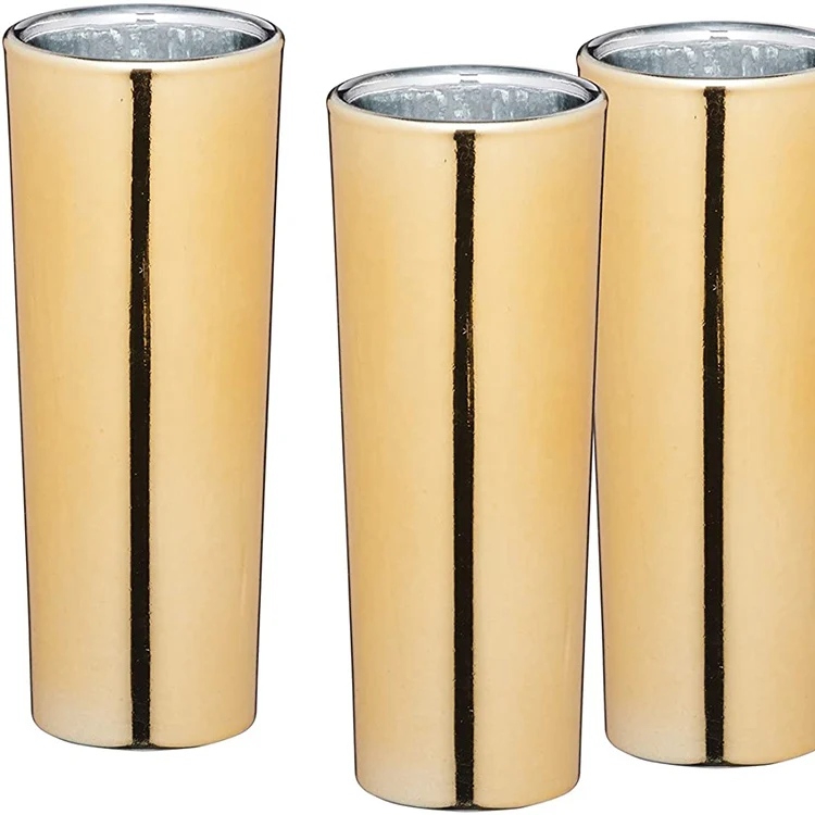 mexican short glass straight cup 2oz Metallic Gold shot glasses colored tequila glass