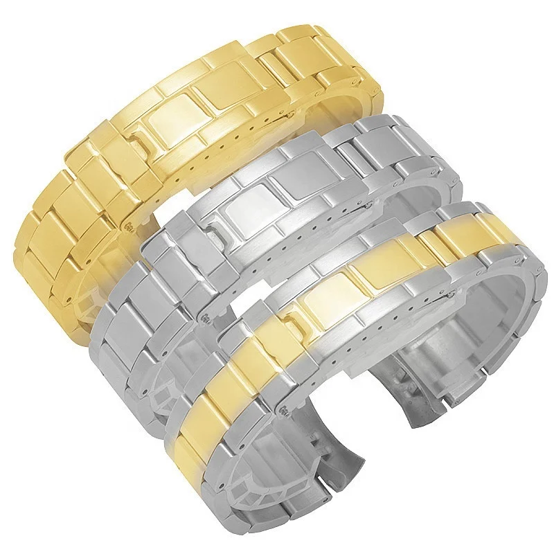 curved wrist metal 20mm watch band gold solid stainless steel watch bracelet for Rollex Submariner watch