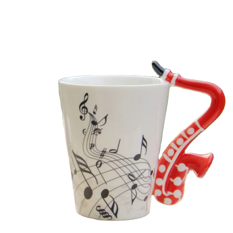 Creative 3D piano design ceramic coffee cup Guitar, musical instrument coffee mugs