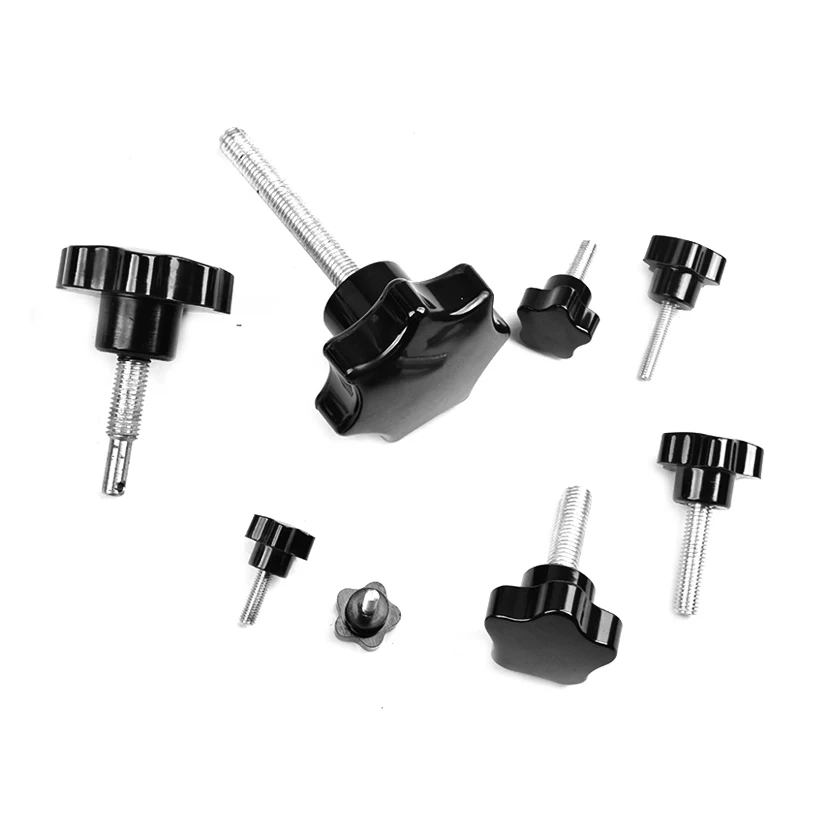 China Factory TOP Quality Star Plastic Head Thread Black handle knob