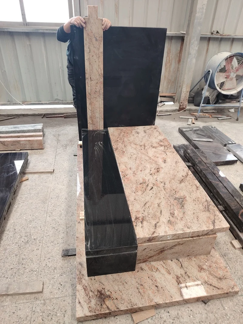 Wholesale Modern Design Composite Two Granite Stone Headstone Tombstone Headstones