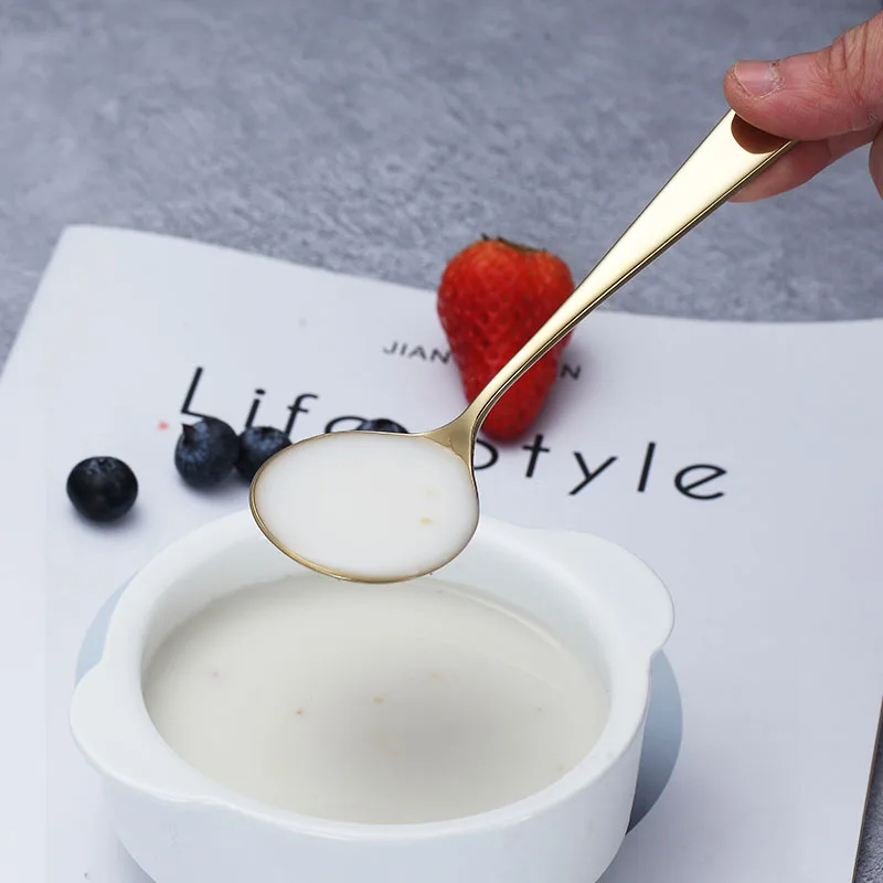 Colored Table Stainless Steel Rose Gold Korean Deep Spoon wholesale