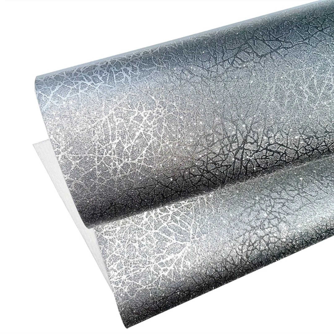 Shiny Cinderella metallic melon Pattern Colorful Cotton Fabric or microfiber Backing Artificial Leather TPU For Shoes And Bags