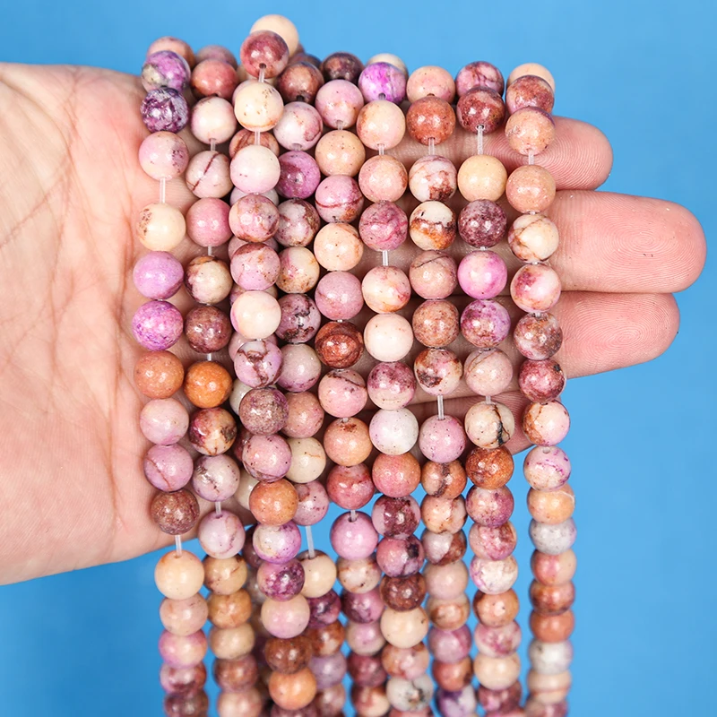 Wholesale natural stone beads dolomite round bead necklaces gemstone beads for jewelry bracelet making
