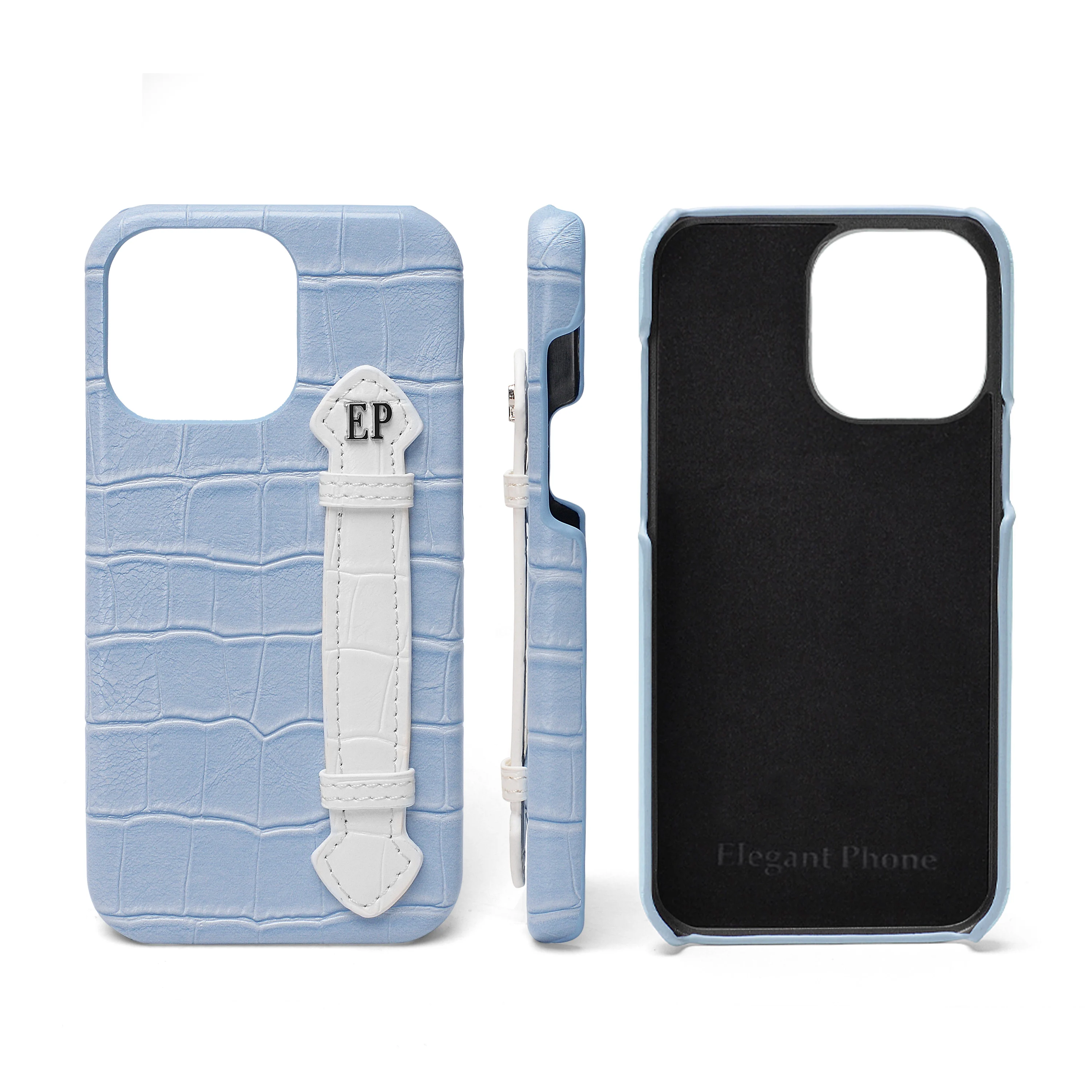 Anti-slip leather mobile phone case for ip 14 pro max ip 12 mini pro max with white strap finger holder