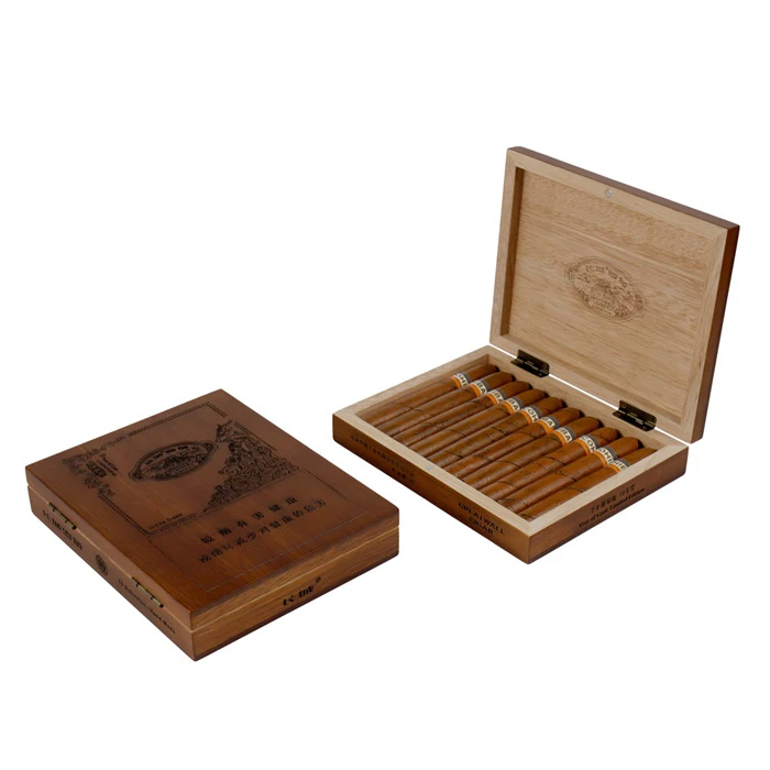 Manufacturer  Wholesale Customized Logo  Cigar Case With  Okoume Wood  Support OEM ODM  Hold 10 Cigars