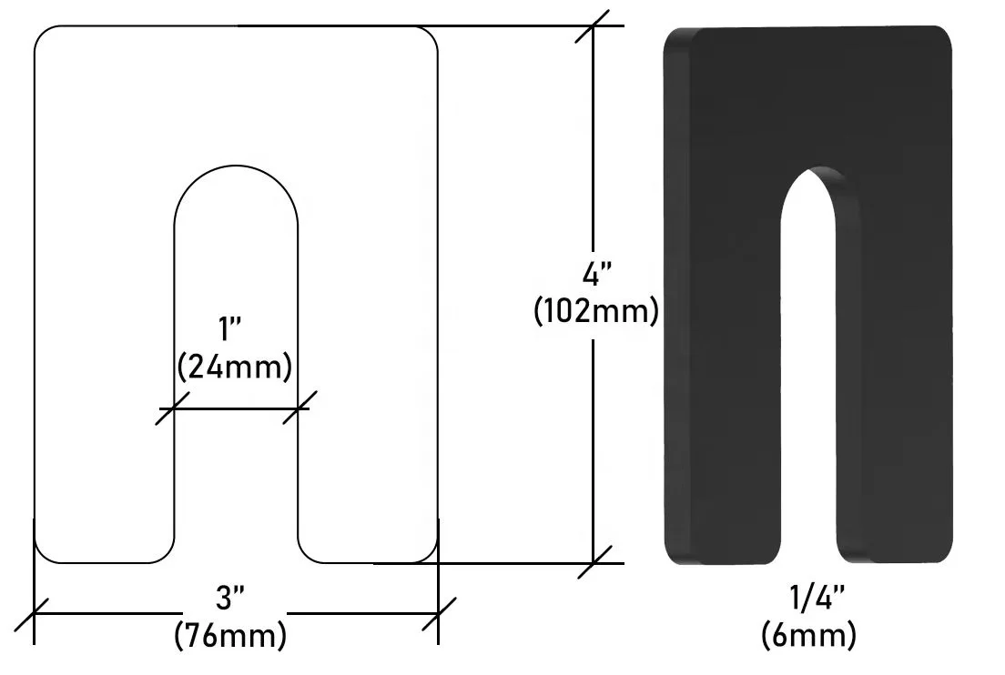 100 Pcs Horseshoe Shim  1/4 Inch U Shape Plastic Shims Structural Shims for Window