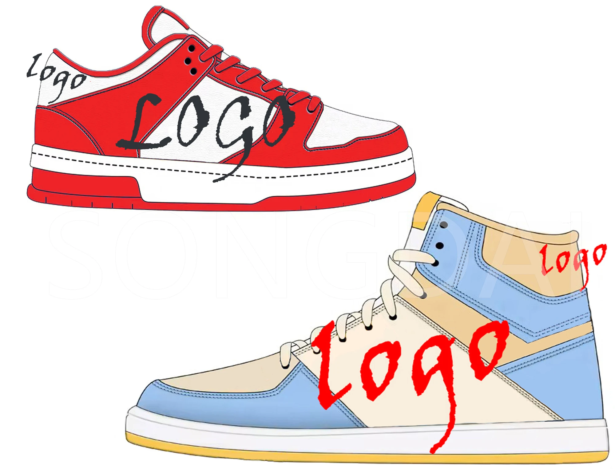 Dropshipping With Shoe Box Custom Logo Designer Shoes in Stock 1 High-Top Low-Top High-Quality Men