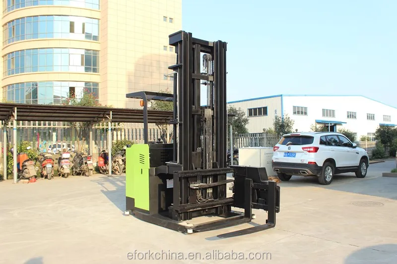 
1500kg Narrow Aisle 3 Way VNA Electric Pallet Stacker Forklift Up to 11 Meters Height 