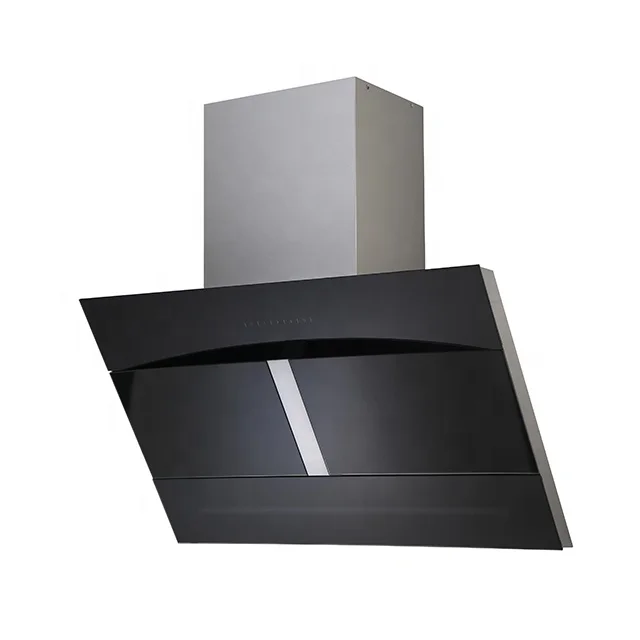 T-shape Range Hood with Full Black Tempered Glass, Easy Cleaning