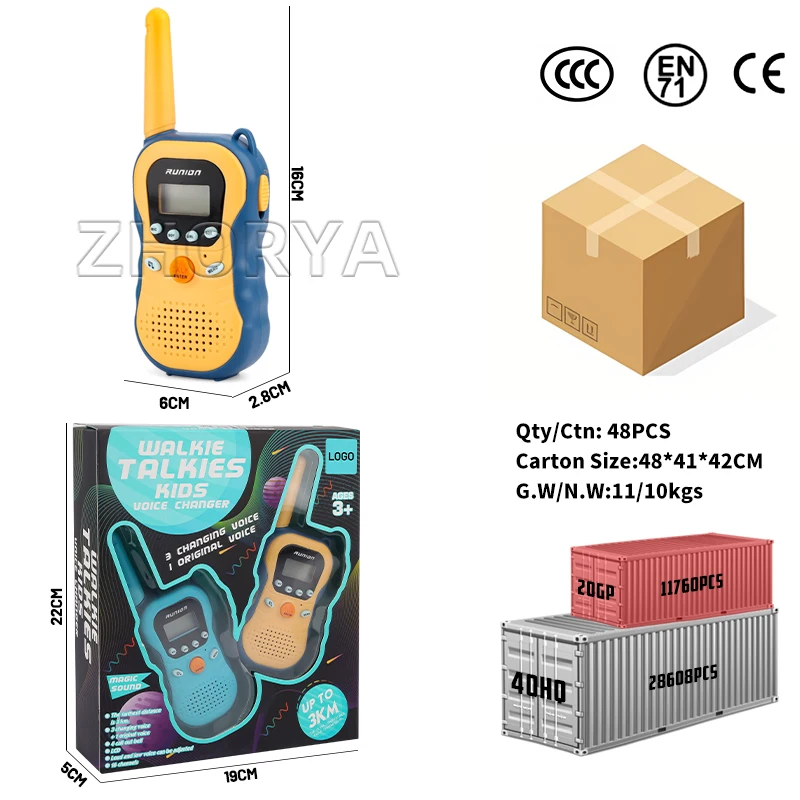 Zhorya High Quality 16 Channel 3 Km Long Range Radio Comunicador Walkie-Talkie Mini Walkie Talkie Toys For Kids
