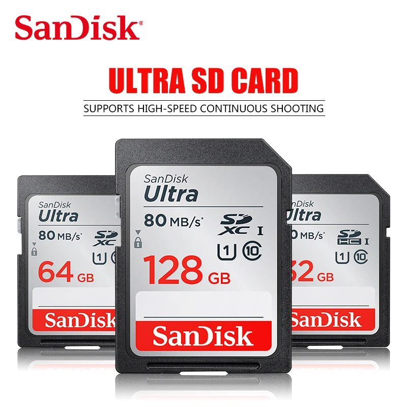 Wholesale 100% original SanDisk SD Card Ultra 64GB 16GB 32GB flash tf/sd card UHS-I SDHC/SDXC for Camera