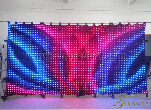 P5 3x4M Stage background Led video curtain star cloth
