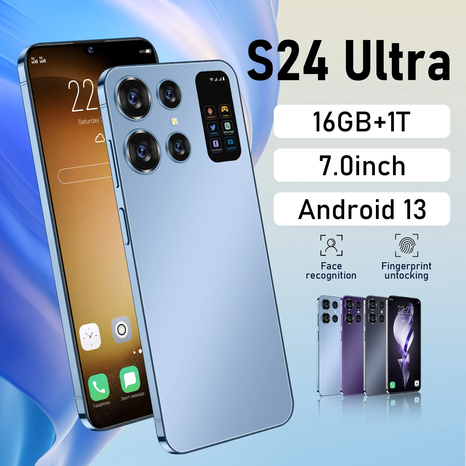 Новый смартфон S24 + Ultra 16 ГБ 1 ТБ 7 дюймов Большой экран разблокировка двойная карта 5 г гладкая сеть 13 0ai