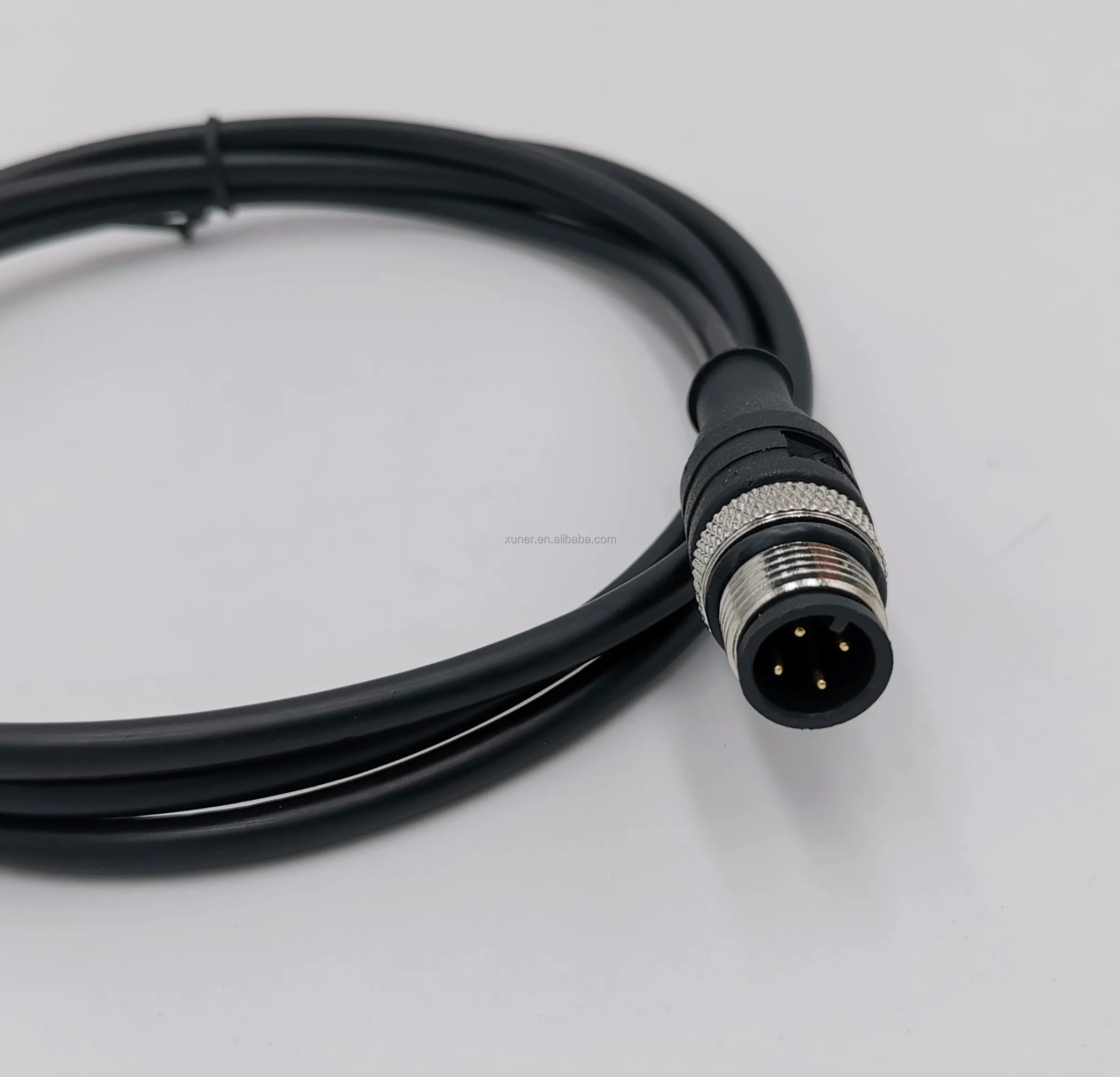 PA66+GF25 M12 4PIN male head waterproof connector aviation  cable